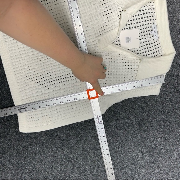 Crochet mesh tank sporty chic white polo vest tennis golf old money preppy - Picture 4 of 6